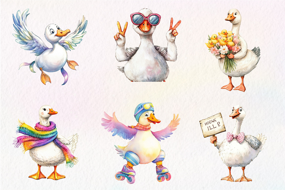 Silly Goose Sublimation Clipart, an Illustration by CreationArt (Photo 2 of 5)