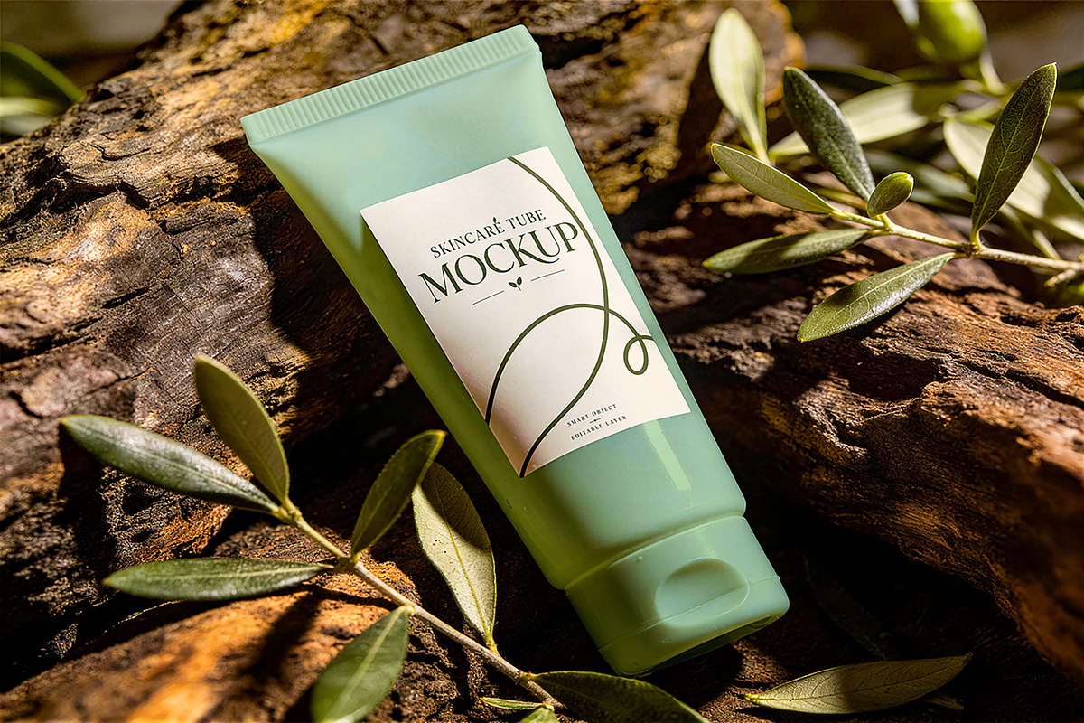 Natural Skincare Tube Mockup, a Packaging Mockup by Pitchlook.Studio (Photo 4 of 4)