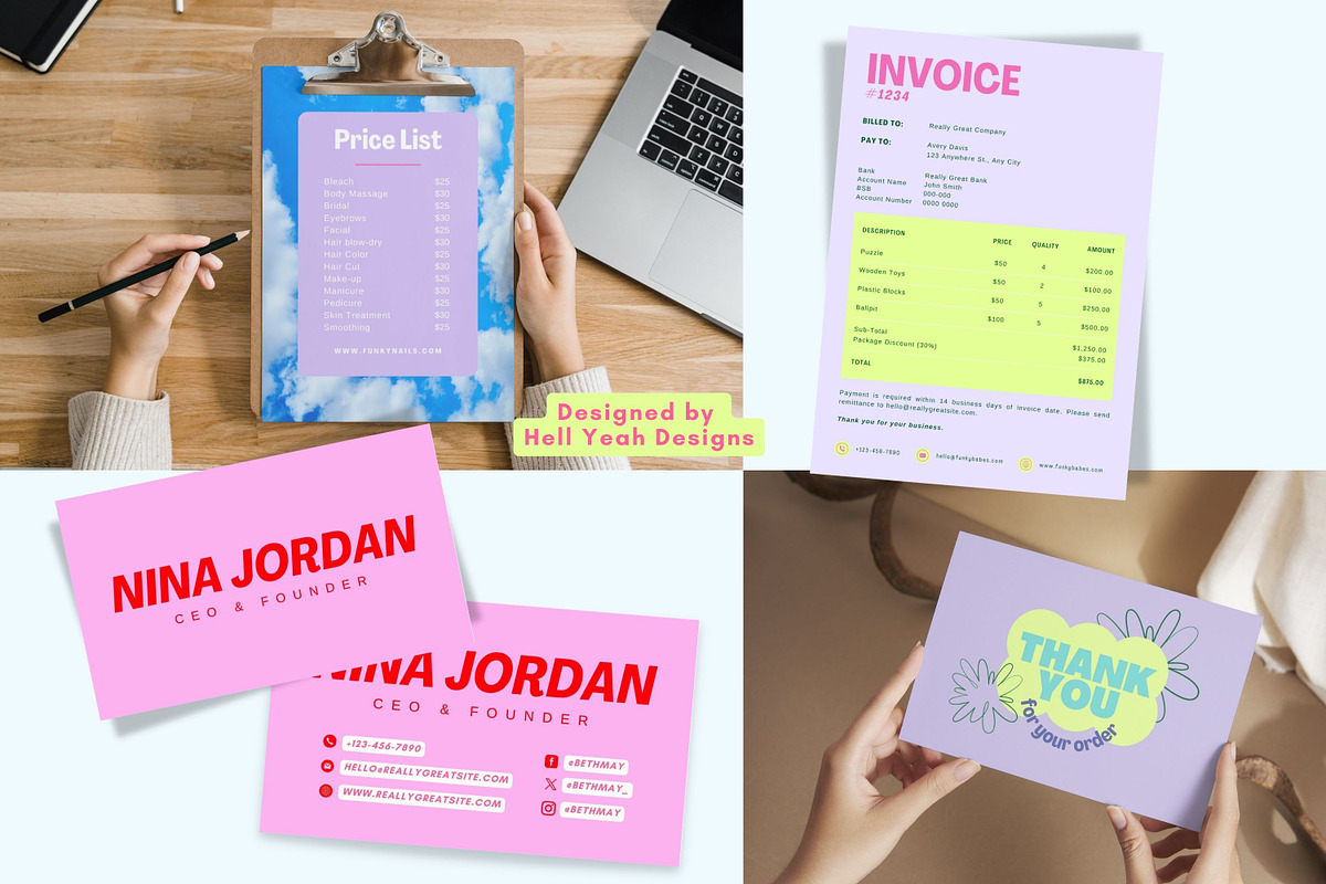 BOLD! Stationery Template Bundle, a Stationery Template by Hell Yeah Designs (Photo 7 of 8)