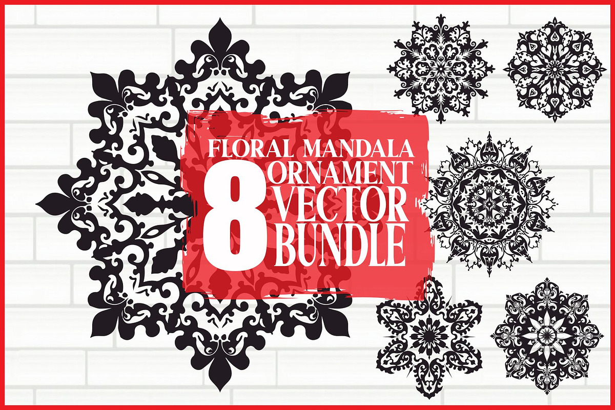 Decorative Mandala Vector Set, an Illustration by hafijul (Photo 1 of 9)