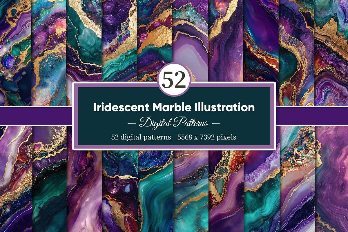 Iridescent Marble Illustration, a Decorative Illustration by Housui Patterns (Photo 1 of 12)
