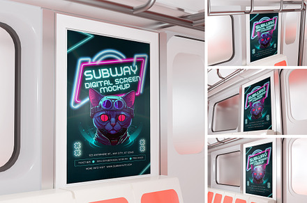 Subway Digital Screen Mockup, an Advertising Mockup by HanaSaka_Studio