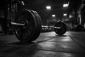 Black and white image of a barbell i, a Photo by Iftikhar Alam
