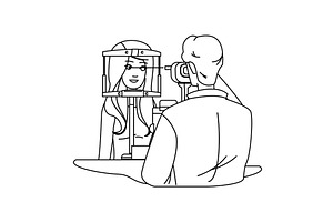 vision ophthalmologists eye exams, a Healthcare Illustration by pikepicture