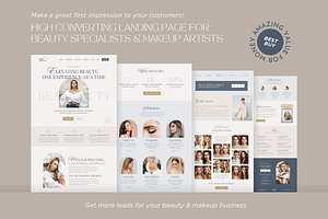 Beauty Website Template Canva Boho