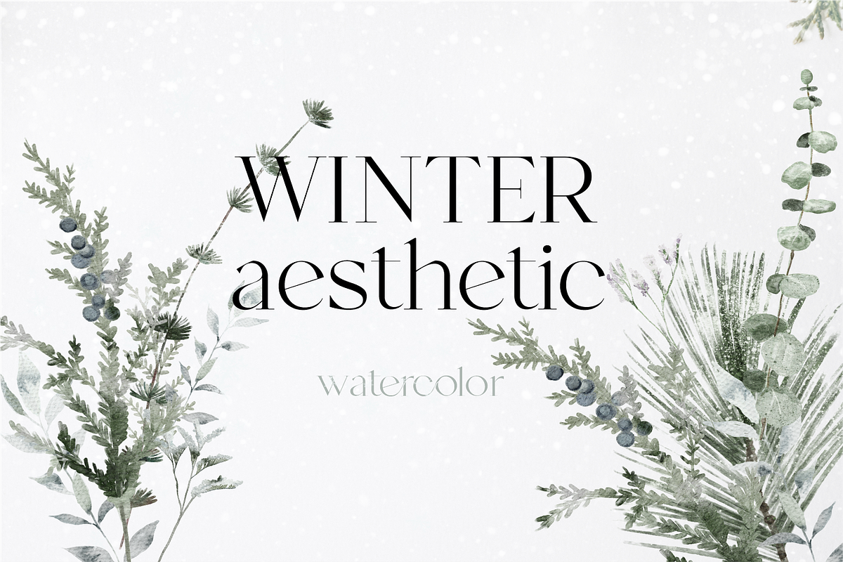 Winter aesthetic - watercolor set, a Seasonal Illustration by Youksy (Photo 1 of 12)