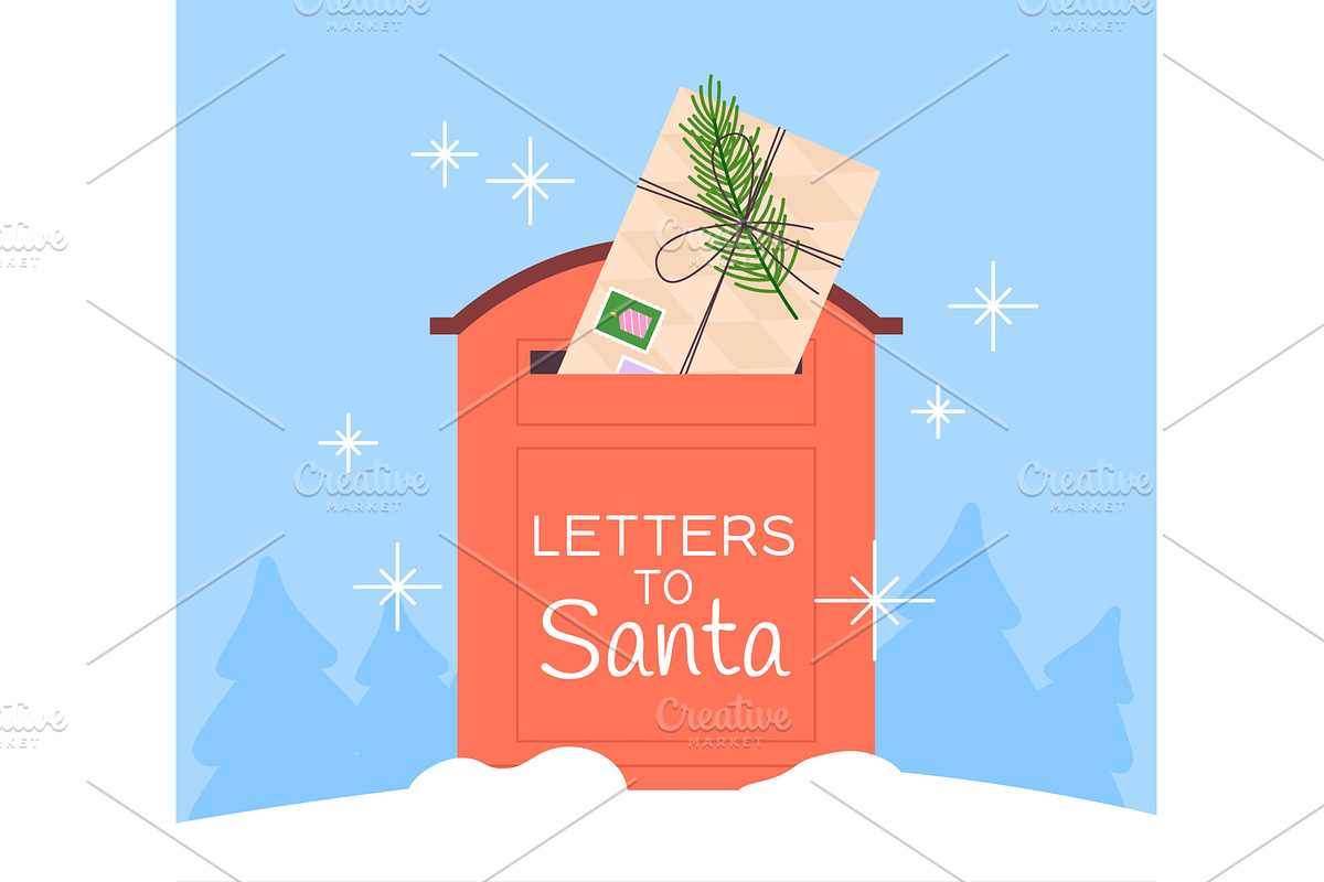 Red mailbox for Santa Claus letters, an Object Illustration by LadadikArt