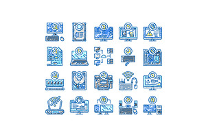 repair computer pc service icons, an Object Illustration by pikepicture