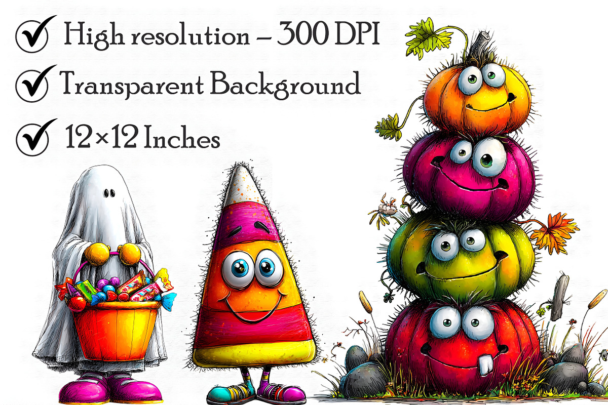 Whimsical Halloween Clipart, an Illustration by Libby Wishes (Photo 6 of 7)