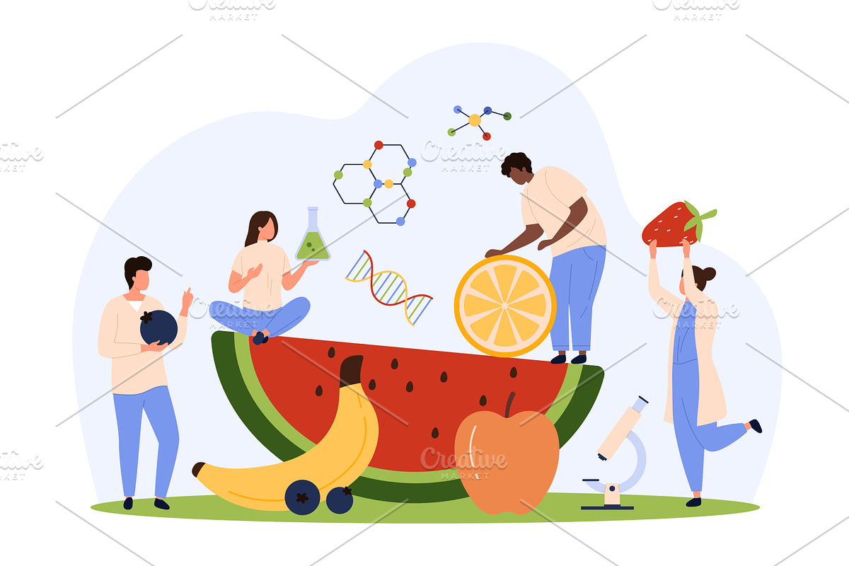 Laboratory tests of fruit quality, an Illustration by Flashvector