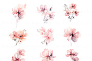 Watercolor Pink Flower Clipart, a Decorative Illustration by BrushstrokeArtGB (Thumbnail 3 of 9)