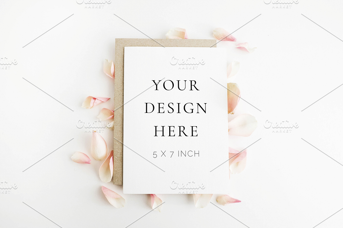Blush Petals Spring 5x7 inch Mockup, a Print Template by Imperium Nordique