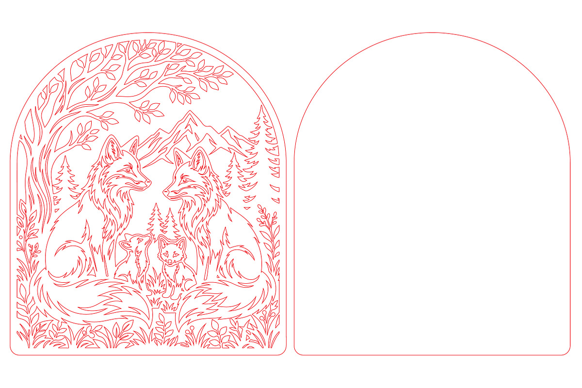Fox Family Laser Cut SVG, an Object Graphic by DreamCafeArt (Photo 3 of 3)