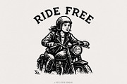 Ride Free PNG, Motorcycle Rider, an Illustration by SharpMarketplace (Thumbnail 1 of 9)