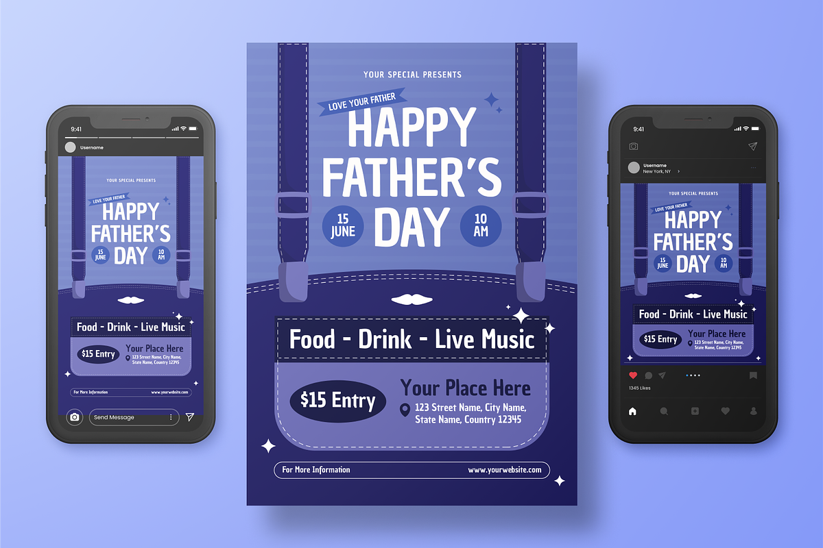 Fathers Day Flyer Set, a Flyer Template by Annora Studio (Photo 3 of 6)
