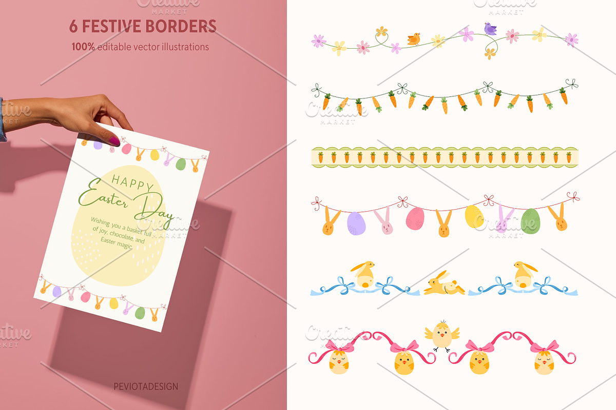 Happy Easter day vector collection, a Decorative Illustration by Peviotadesign (Photo 6 of 14)