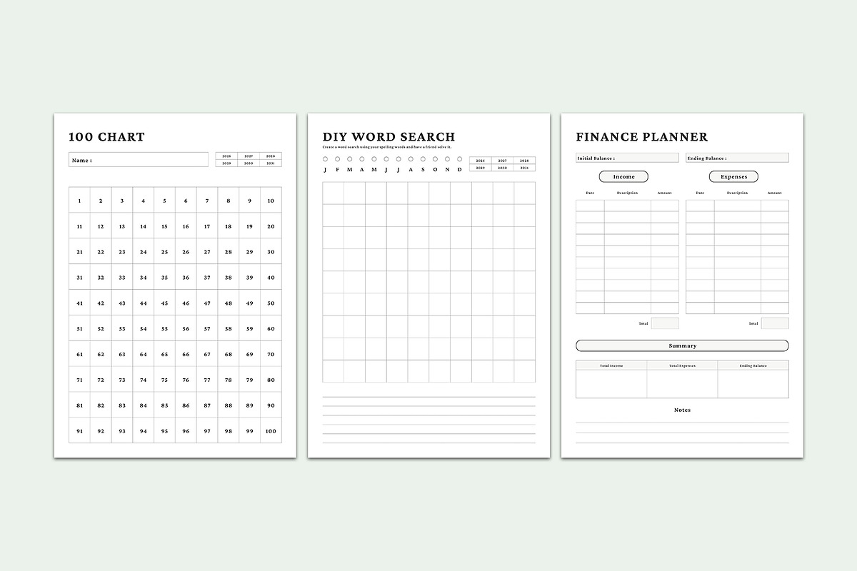 Planner Bundle Pack, a Stationery Template by Design Zone