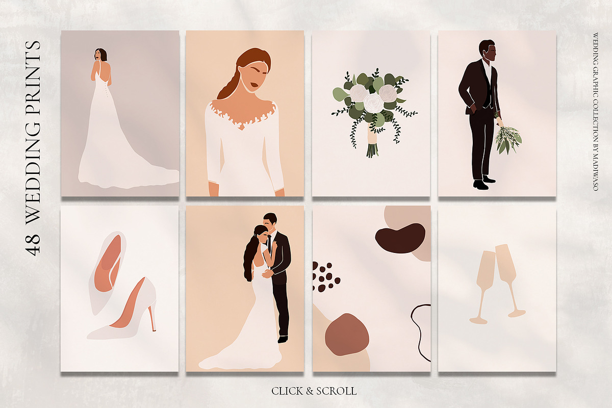 Wedding Abstract graphic collection, a Decorative Illustration by Madiwaso