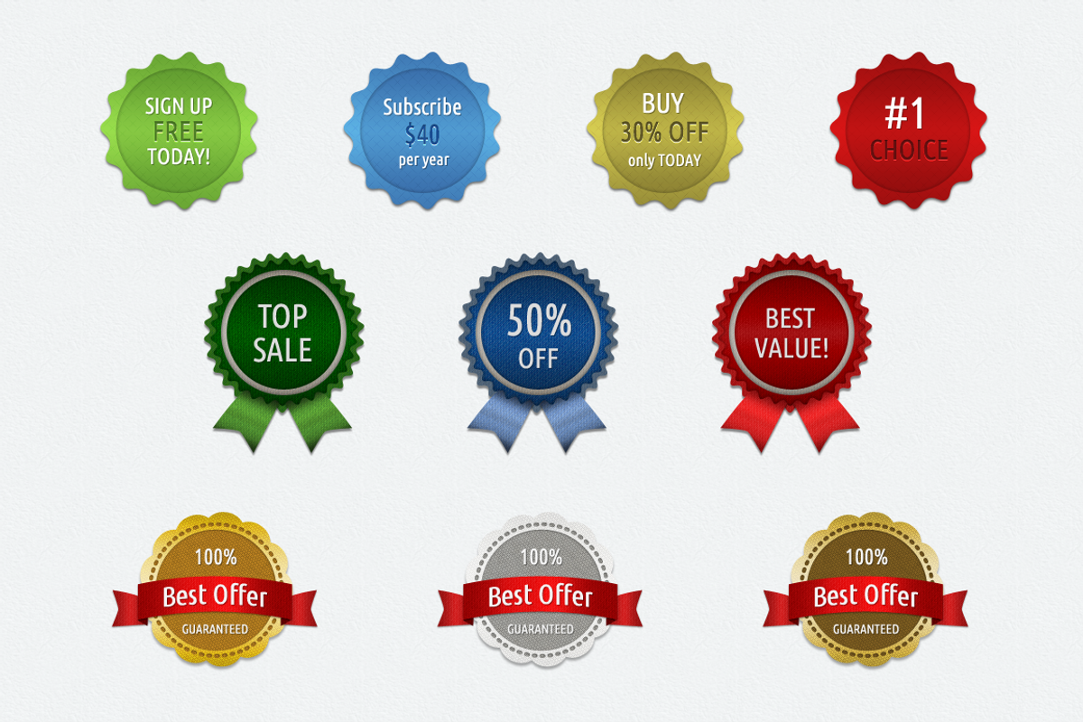 10 Modern Badges, a Templates & Theme by grati