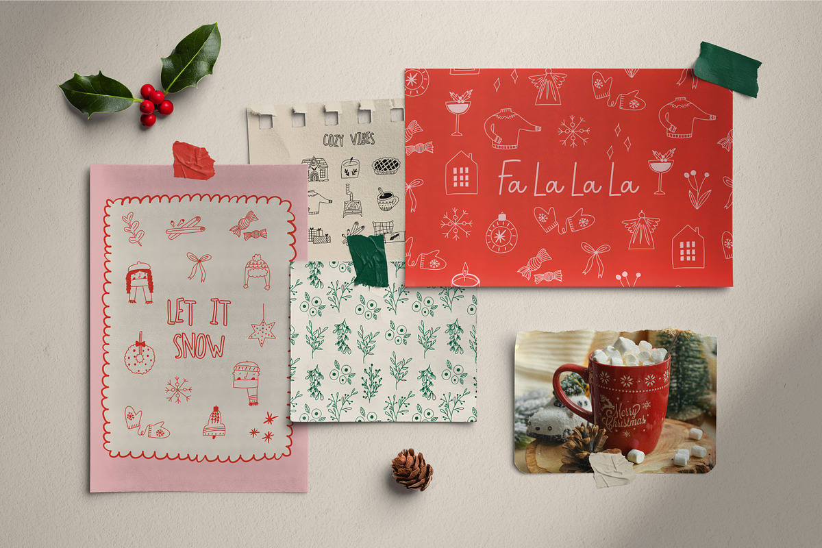 Doodles of Christmas - vector, a Seasonal Illustration by Valerie (Photo 11 of 11)