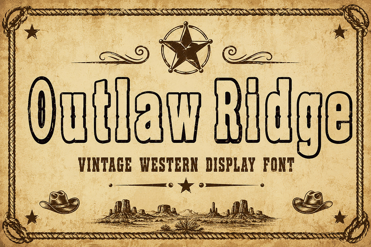 Outlaw Ridge, a Slab Serif Font by Wow Magic (Photo 1 of 6)