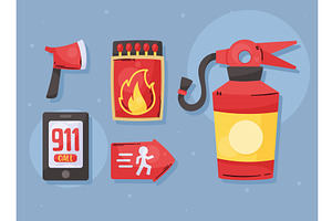 five emergency service icons, an Object Illustration by studiogstock
