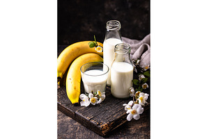 Korean banana milk, trendy drink, a Food & Drink Photo by Yulia Furman