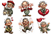 Quirky Valentine Grandpa Clipart, an Illustration by Craft Nest (Thumbnail 6 of 8)