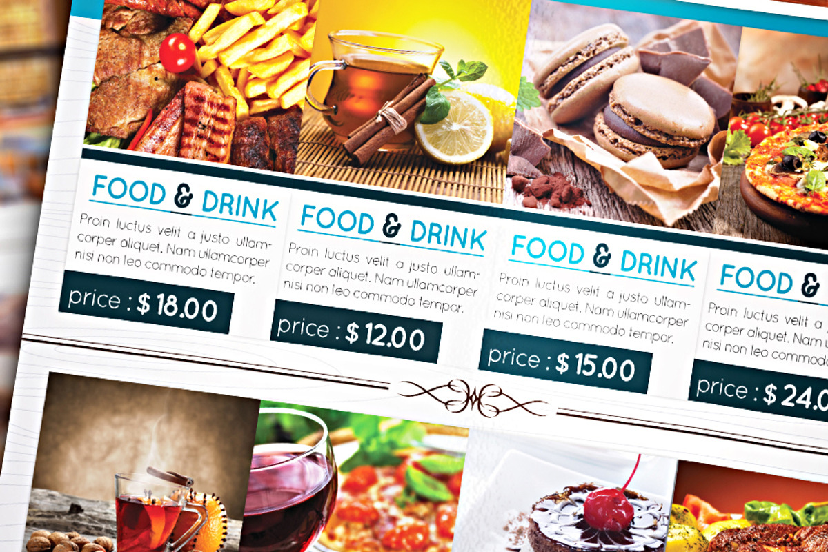 Restaurant Flyer and Menu, a Flyer Template by fatihakdemir (Photo 3 of 4)