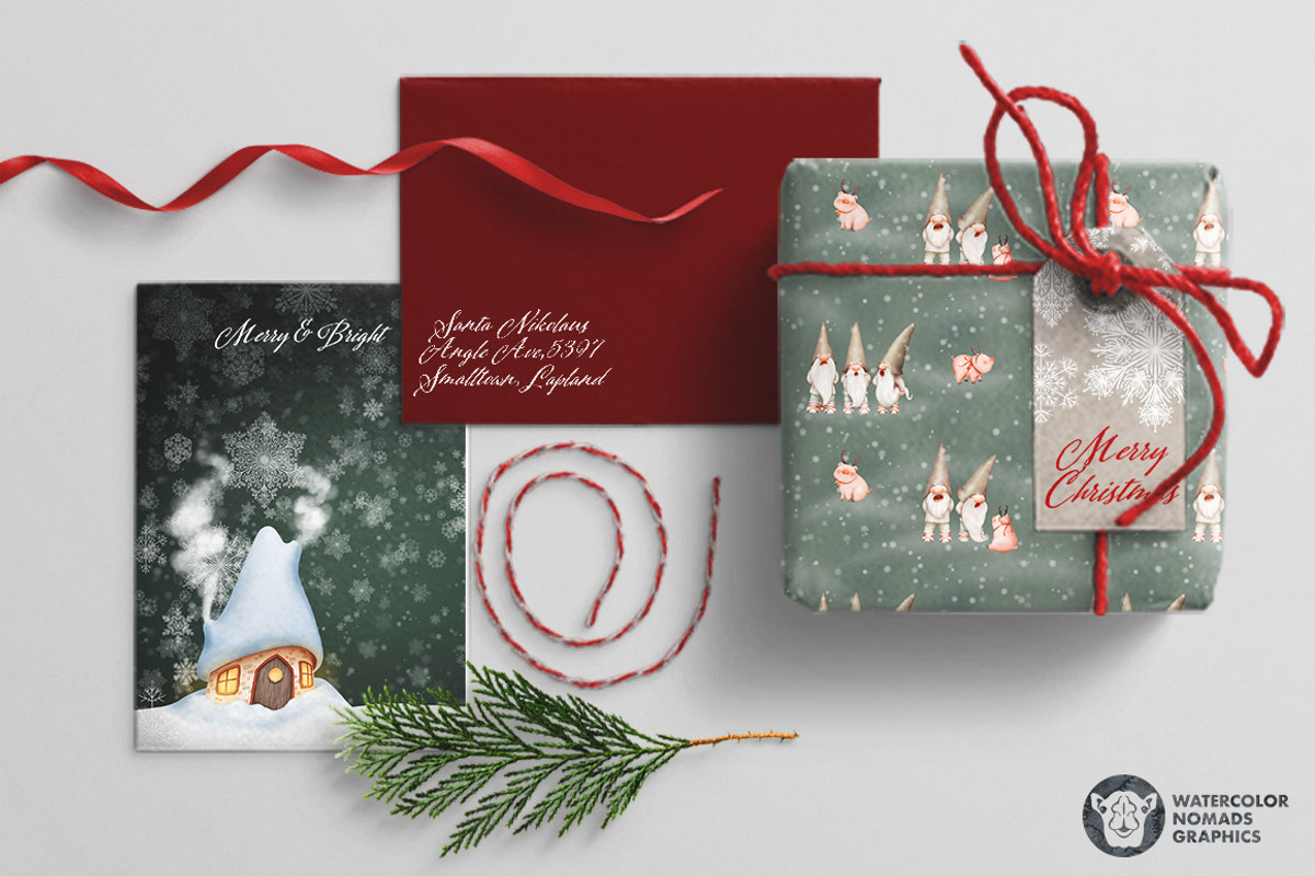 Christmas Carol Gnomes Clipart, an Illustration by Watercolor Nomads (Photo 5 of 8)