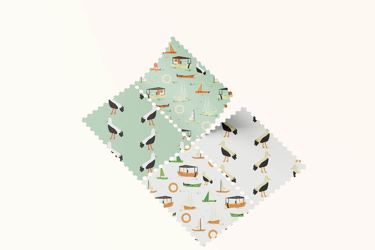 Sailing ship seamless pattern, a Pattern Graphic by lilovwishes (Photo 4 of 5)