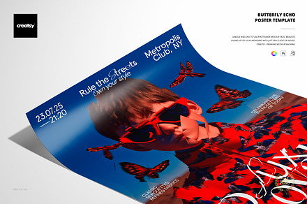 Butterfly Echo Poster Template, a Poster Template by creatsy5
