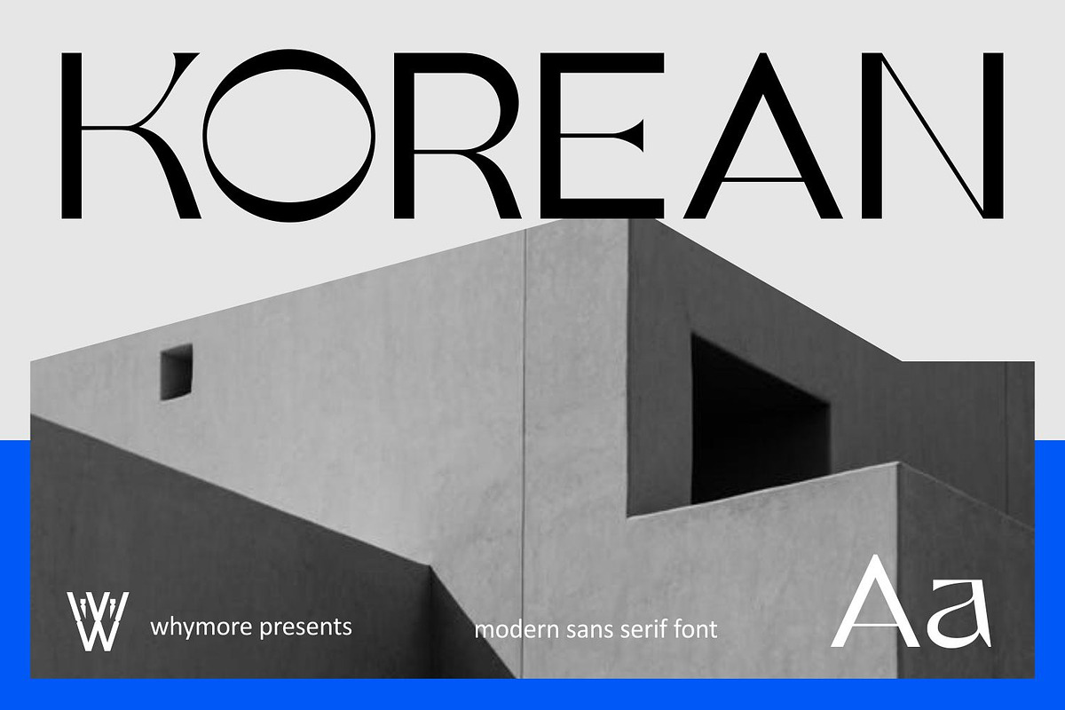 Korean | Modern Futuristic Fonts, a Sans Serif Font by WhymoreArt (Photo 1 of 10)
