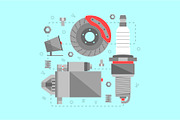 16 Auto Spare Parts Set, an Icon by Olha Kostiuk (Thumbnail 9 of 10)