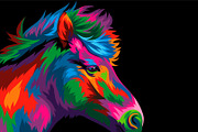 Horse colorful vector artwork, an Animal Illustration by weervector (Thumbnail 2 of 2)