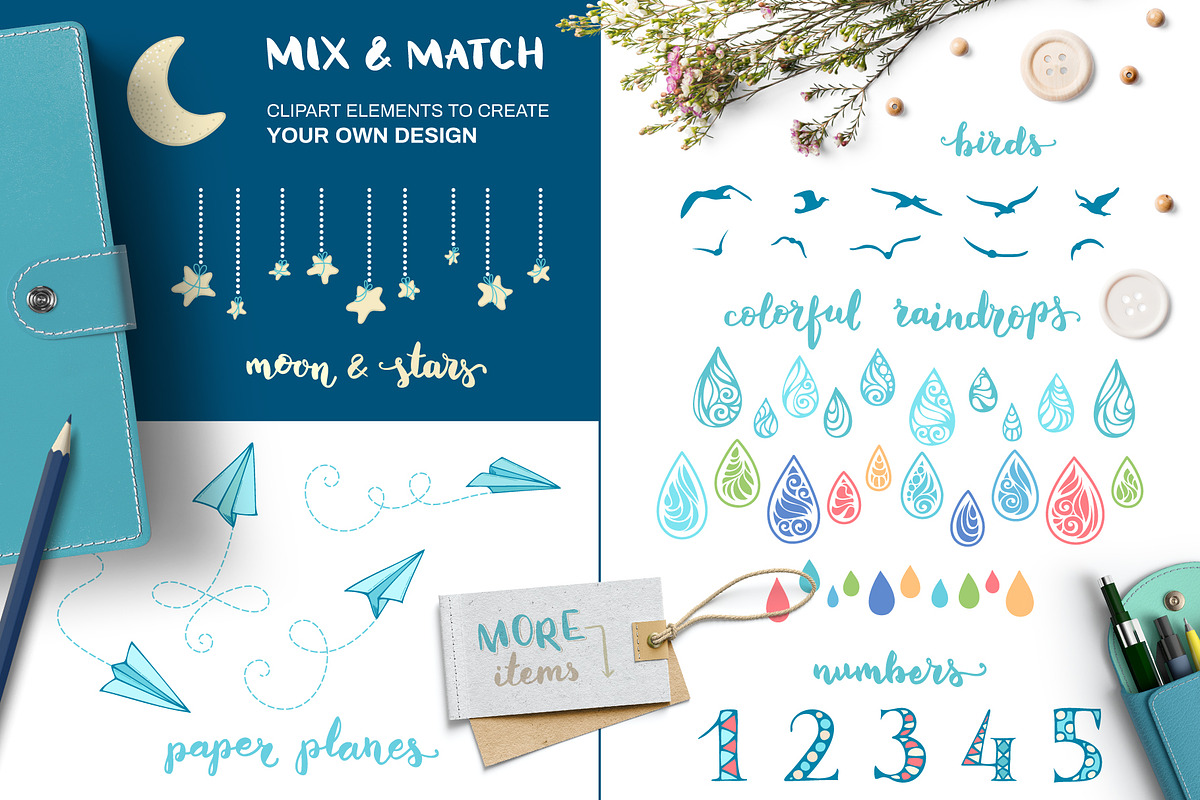 Sky. Graphics-letterings-patterns., an Illustration by MaljukArt (Photo 11 of 20)