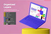 Clay Macbook On Podium Mockup Set, a Device Mockup by Remnand Studio (Thumbnail 6 of 9)