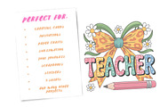 Coquette Teacher Png, an Illustration by Watercolor design (Thumbnail 1 of 5)