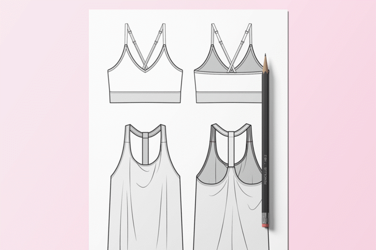 Sportswear for Women Flat Sketch Set, an Illustration by HYDNSTUDIO (Photo 6 of 10)
