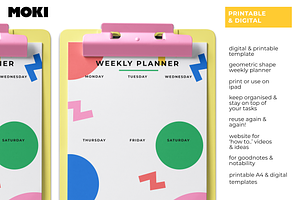 Geometric Weekly Planner Template