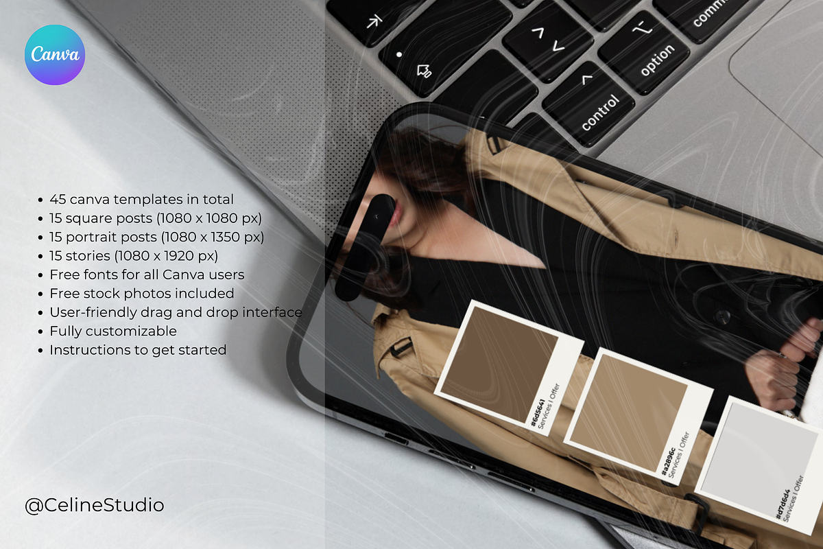 LUXE NOIR - Personal Branding Canva, a Social Media Template by Celine Studio (Photo 7 of 7)
