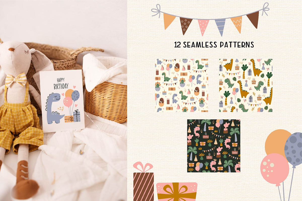 Baby Dino set. Graphic & Pattern, an Animal Illustration by EltaMaxArt (Photo 7 of 14)