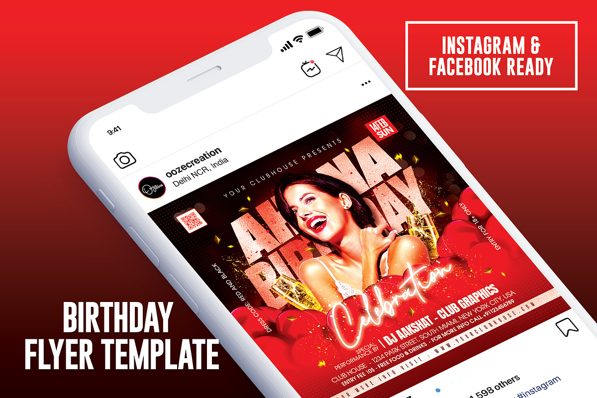 Birthday Flyer Template, a Templates & Theme by MithilaCreation (Photo 4 of 6)