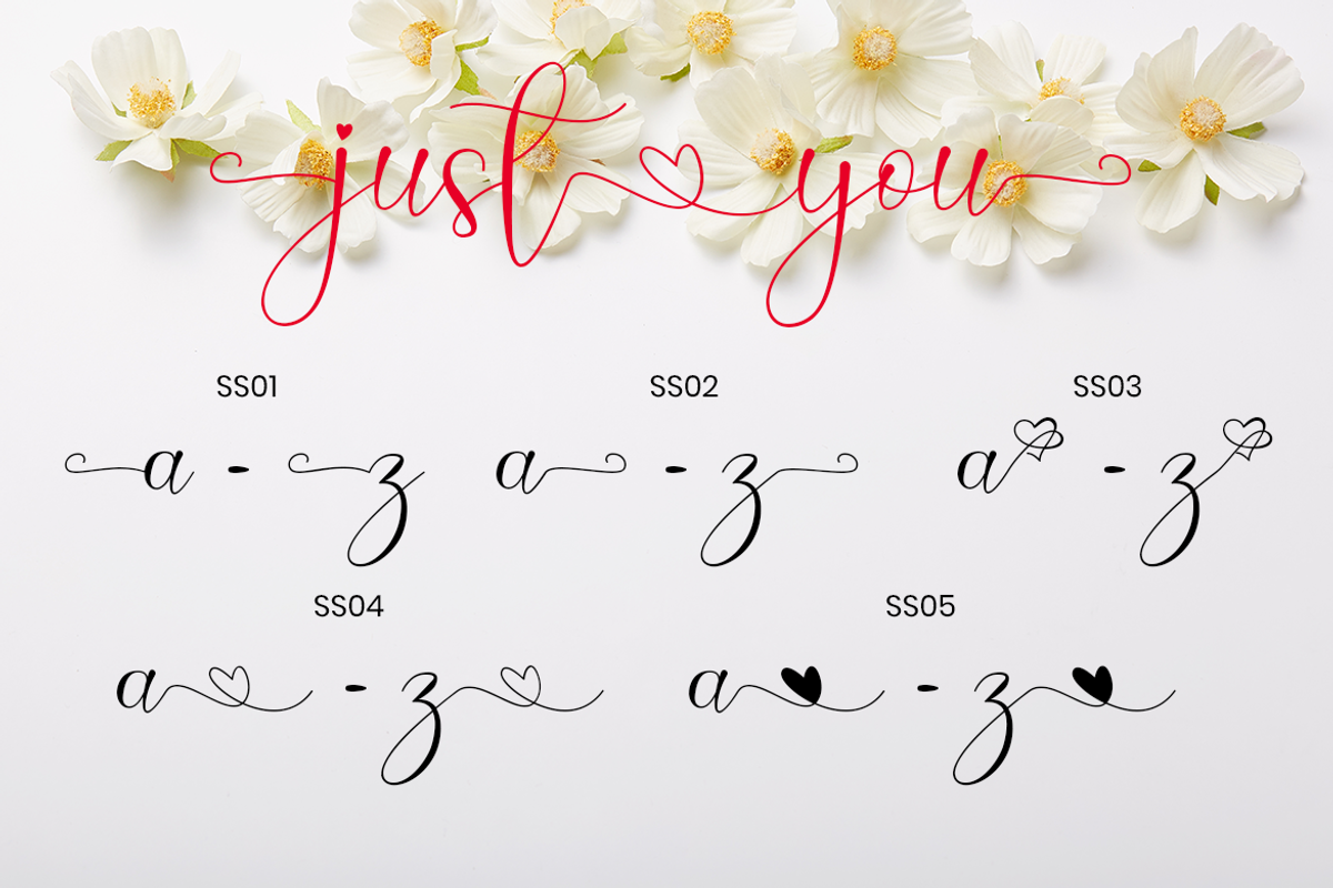 Just You Calligraphy Love Font, a Script Font by MC Creative (Photo 6 of 9)
