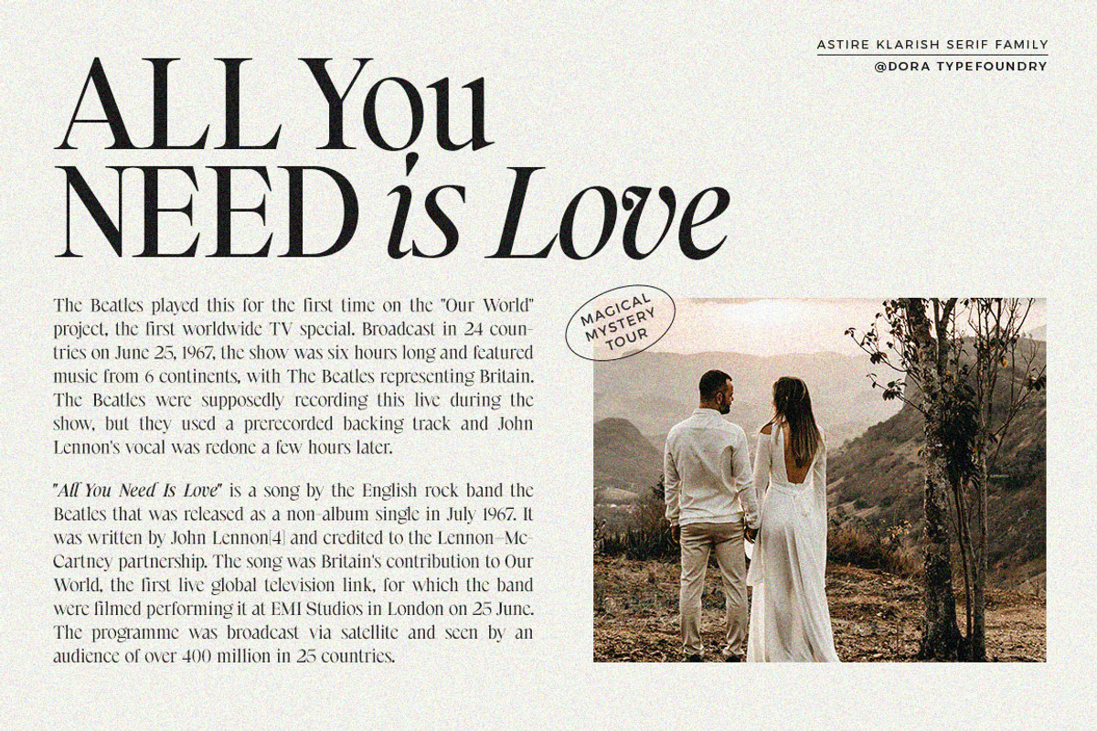 Astire Klarish, a Serif Font by Dora Typefoundry (Photo 12 of 36)