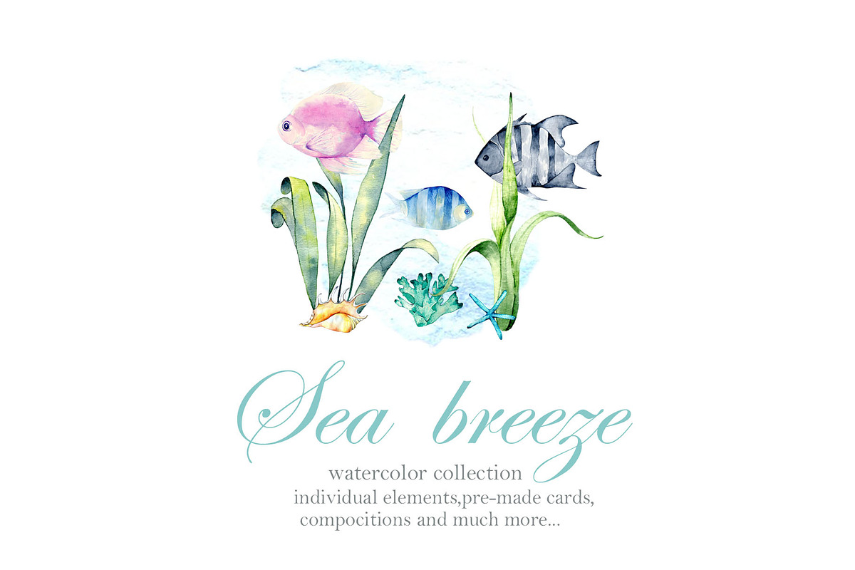 Sea Breeze. Watercolor set, a Graphic by ViсkyArtDesign (Photo 1 of 8)