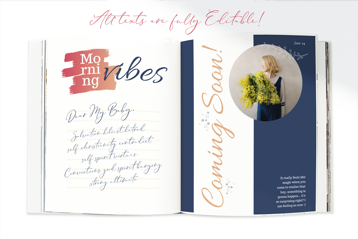 BONJOUR BEBE Pregnancy Journal, a Brochure Template by Typography Prime (Photo 5 of 15)
