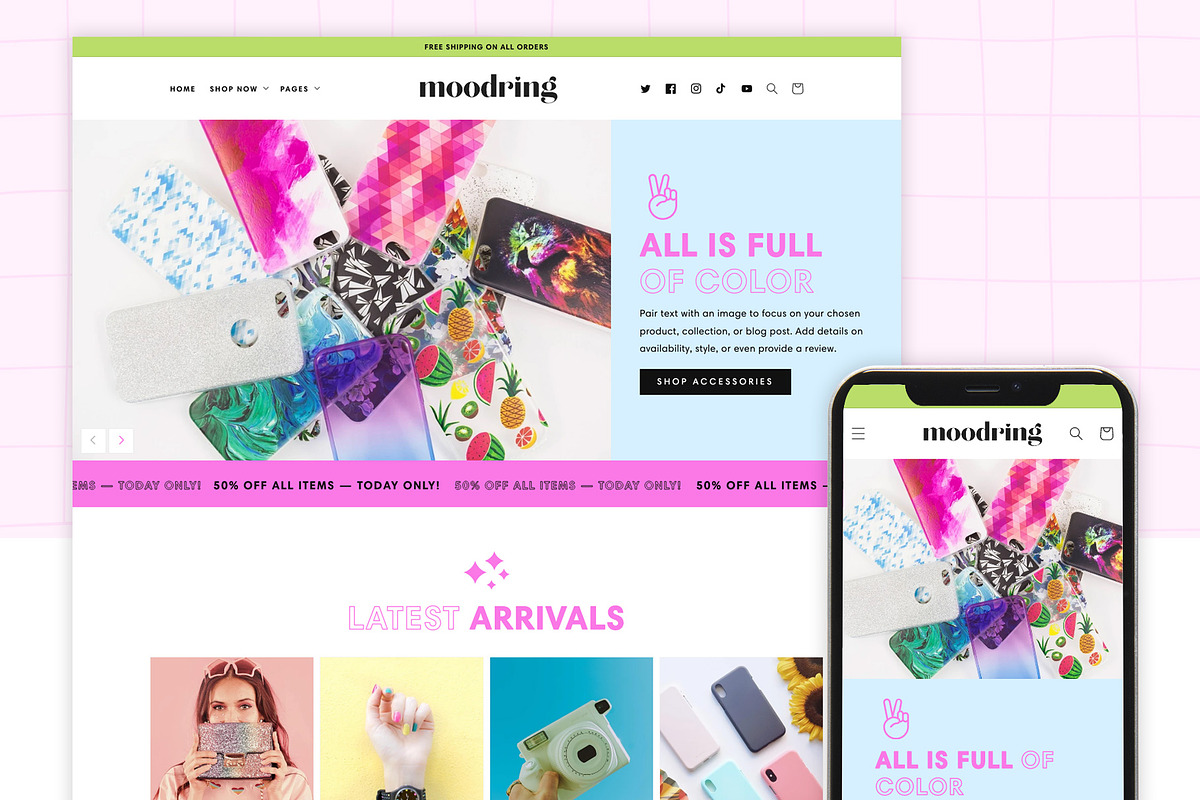 Moodring: Cute Shopify Theme, a Shopify Template by ltsdesigns (Photo 1 of 6)