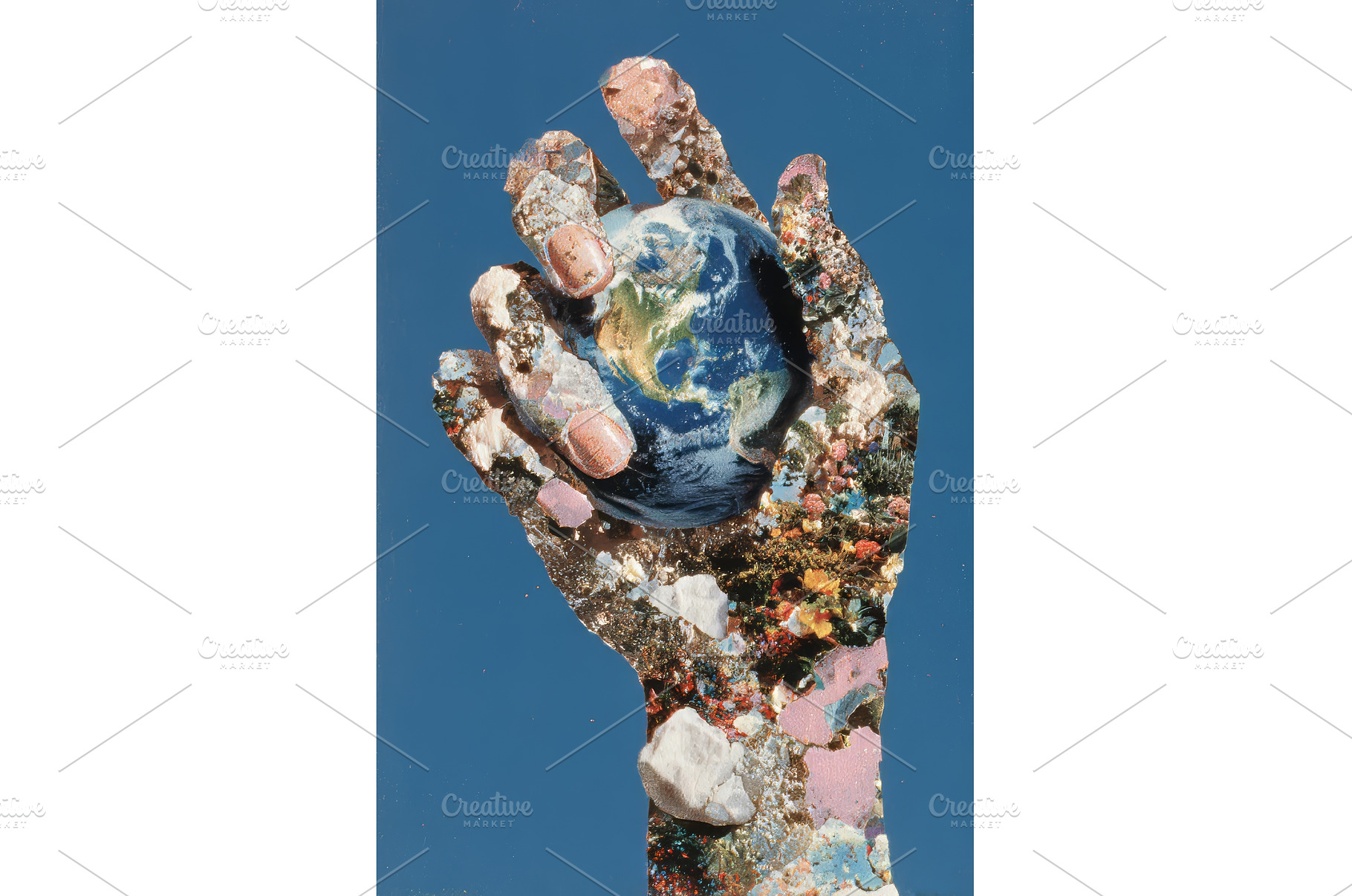 A vertical collage poster depicts a, an Abstract Photo by ZinetroN