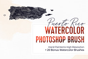 Puerto Rico Watercolor PS Brush, a Brush Add-On by Fernwel Creative (Thumbnail 1 of 4)